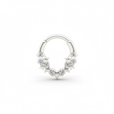 Előre néző karika csillagokkal és kövekkel