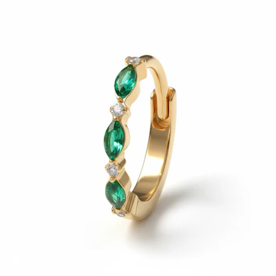 Titán karika színes kövekkel