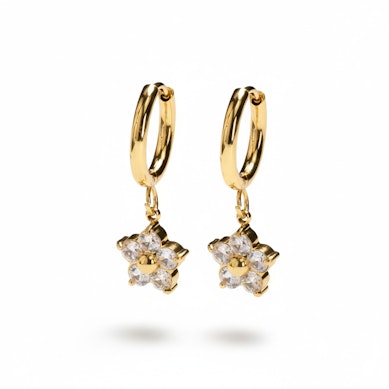 Egy pár karika virágos medállal