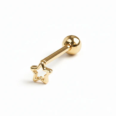 Titán nyelvpiercing csillaggal