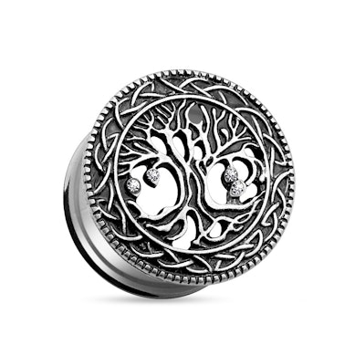 Tunnel orvosi acélból, az élet fájával díszítve