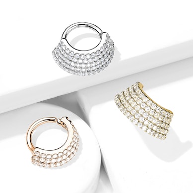 Rétegelt karika kristályokkal