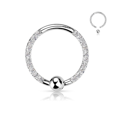 Titán golyózáras karika előre néző kövekkel