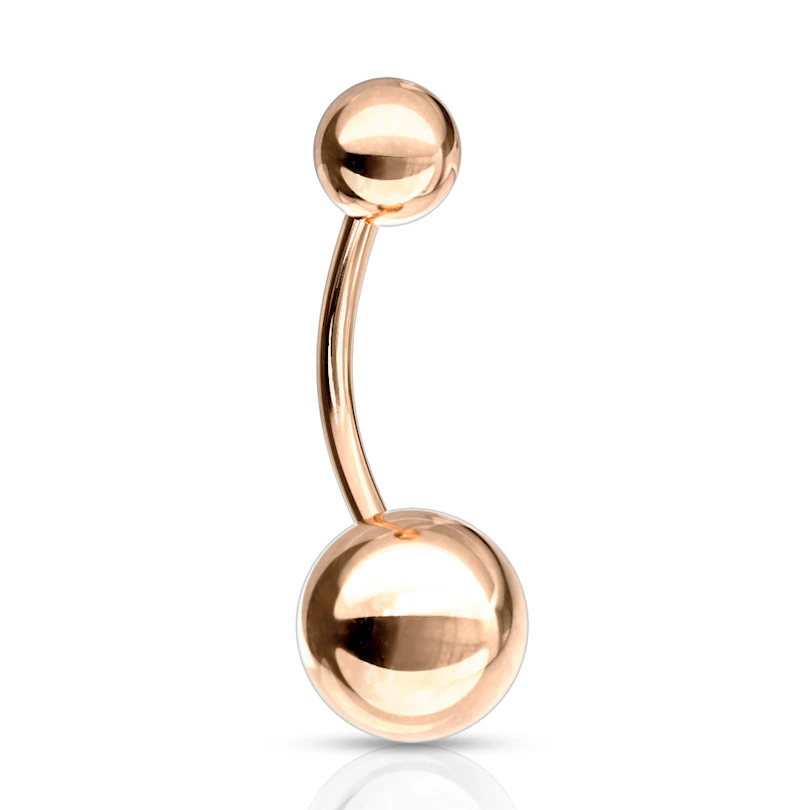 Köldök piercing, vörös arany bevonattal