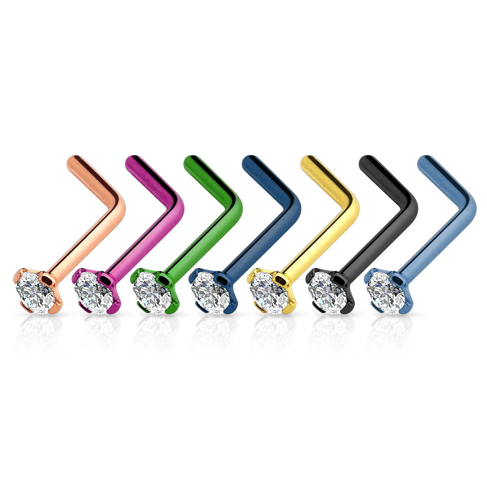 L alakú orrszegecs kővel