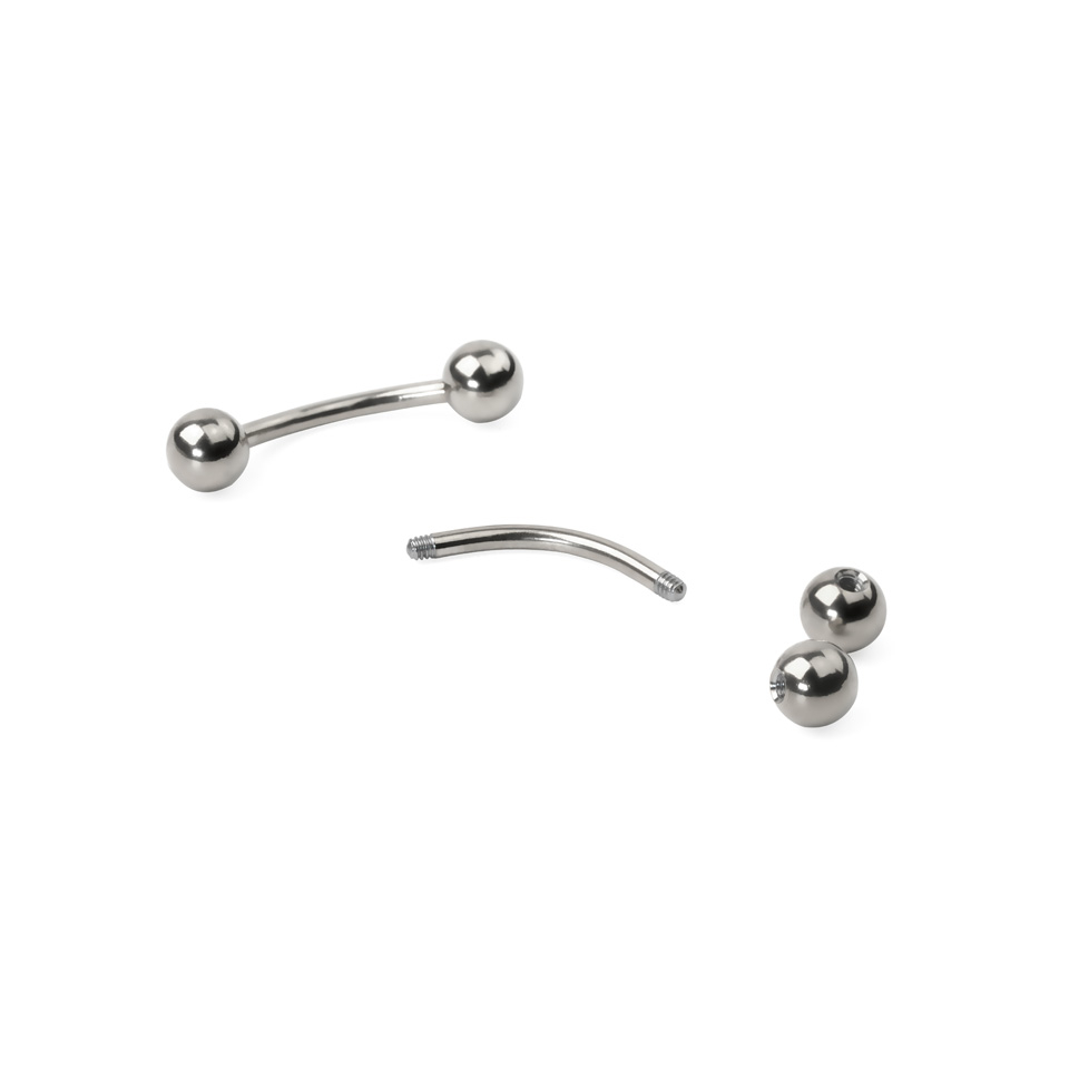 Hajlított szárú piercing titánból