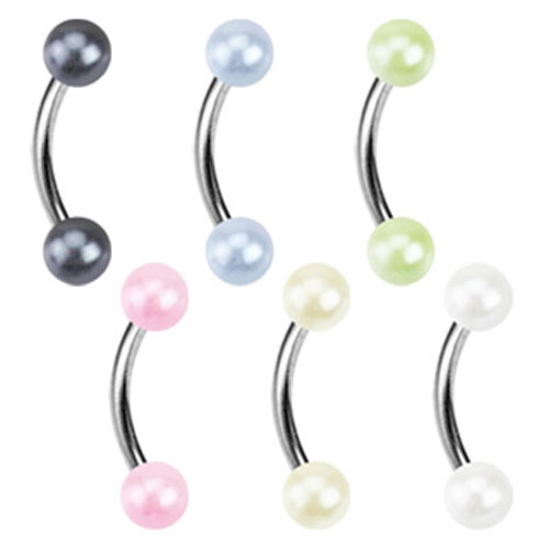 Hajlított szárú piercing gyönggyel