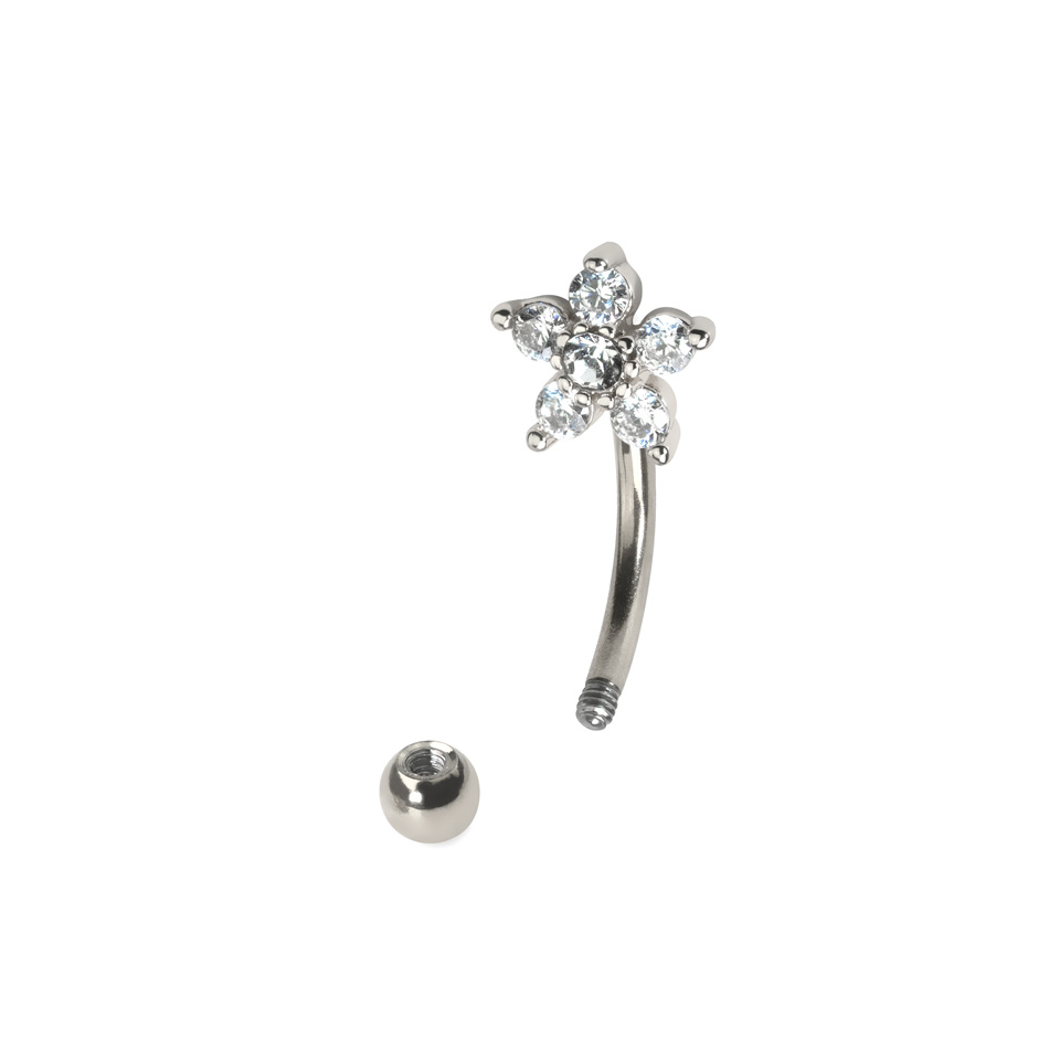 Banán piercing kövekkel kirakott virággal