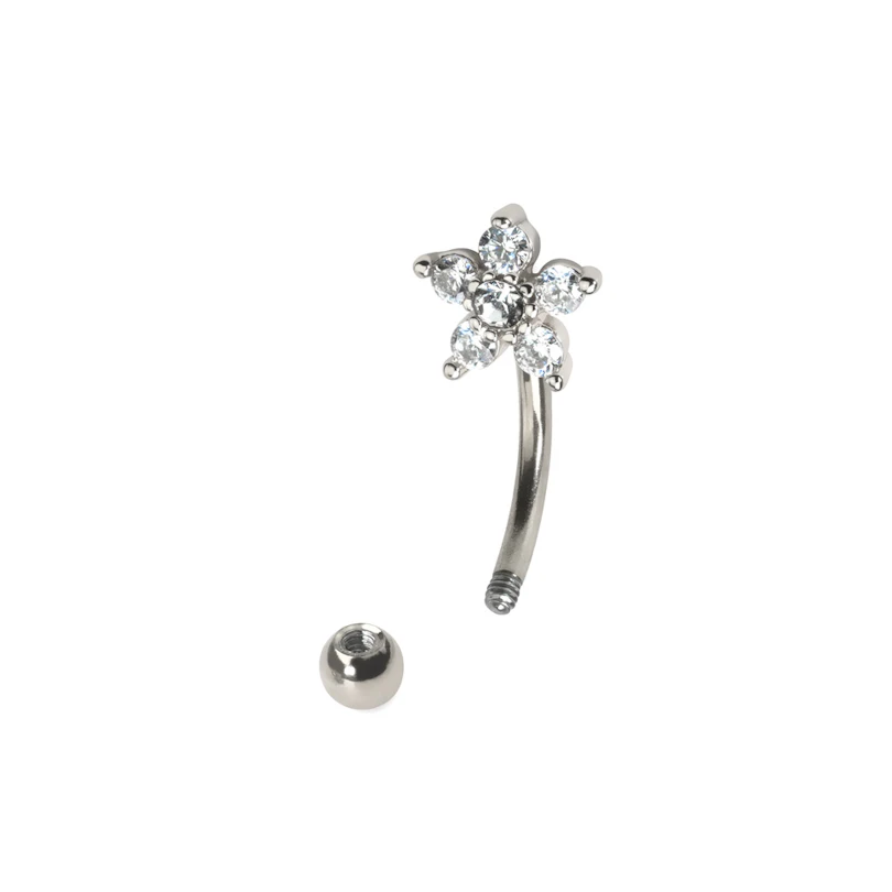 Banán piercing kövekkel kirakott virággal