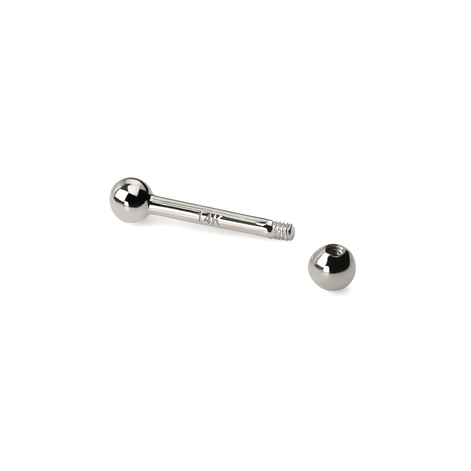 Barbell peircing 14 karátos aranyból