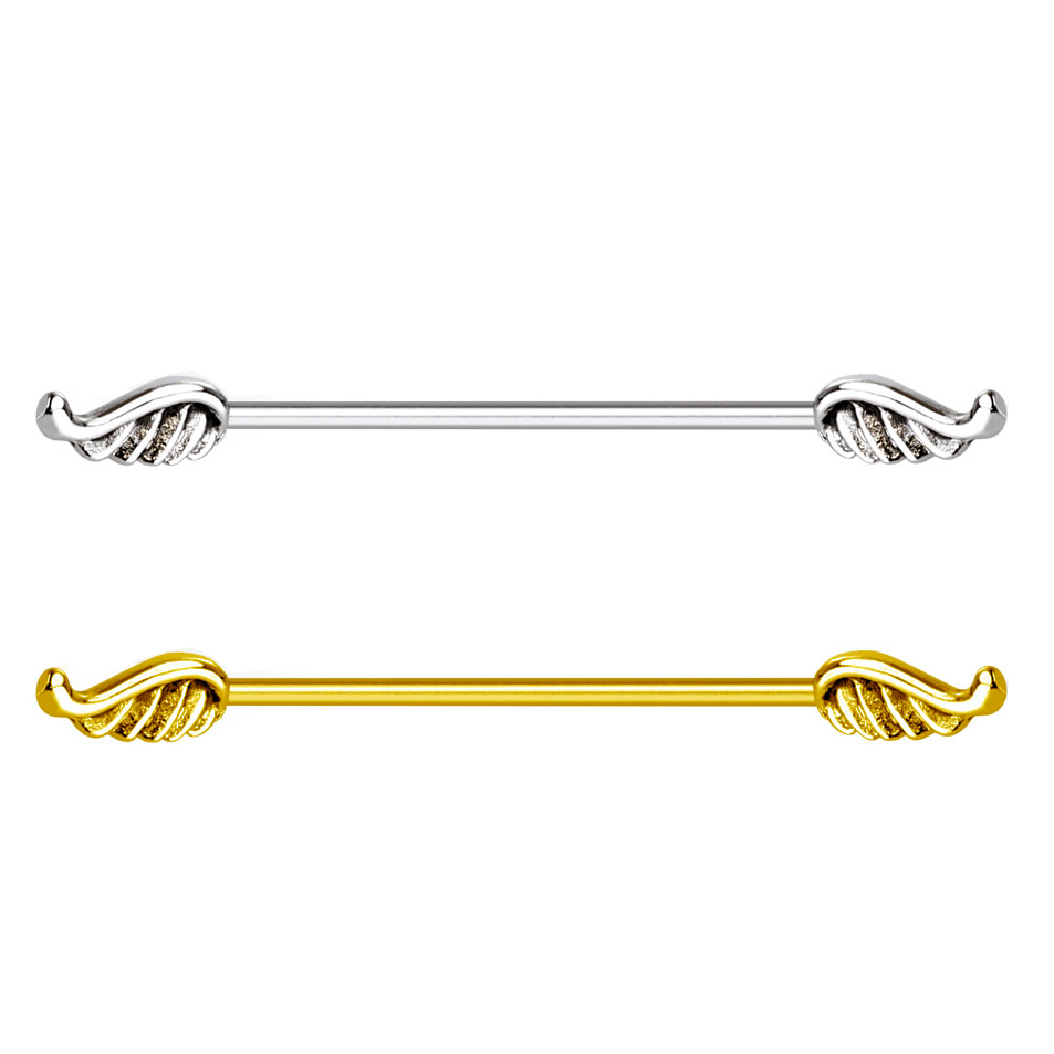Industrial piercing angyalszárnyakkal