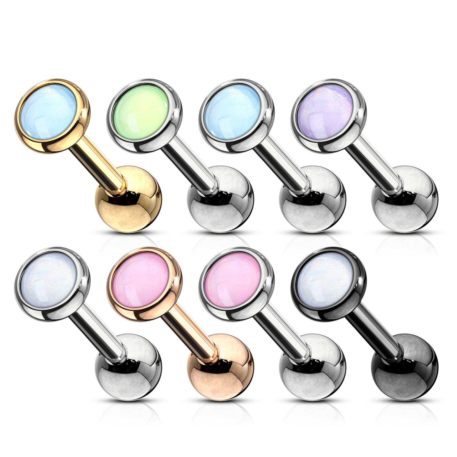 Fül piercing különleges fényvisszaverős gyönggyel