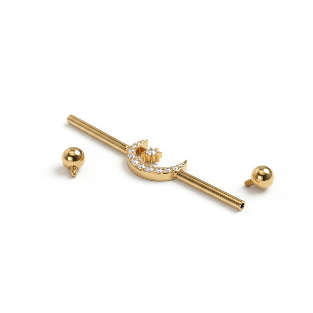 Titán industrial barbell központi kővel és csillaggal