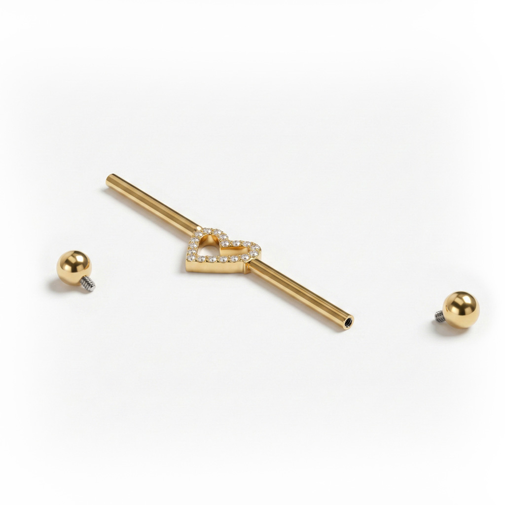 Titán industrial barbell középen szívvel