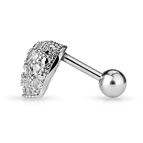 Fül piercing koponyával