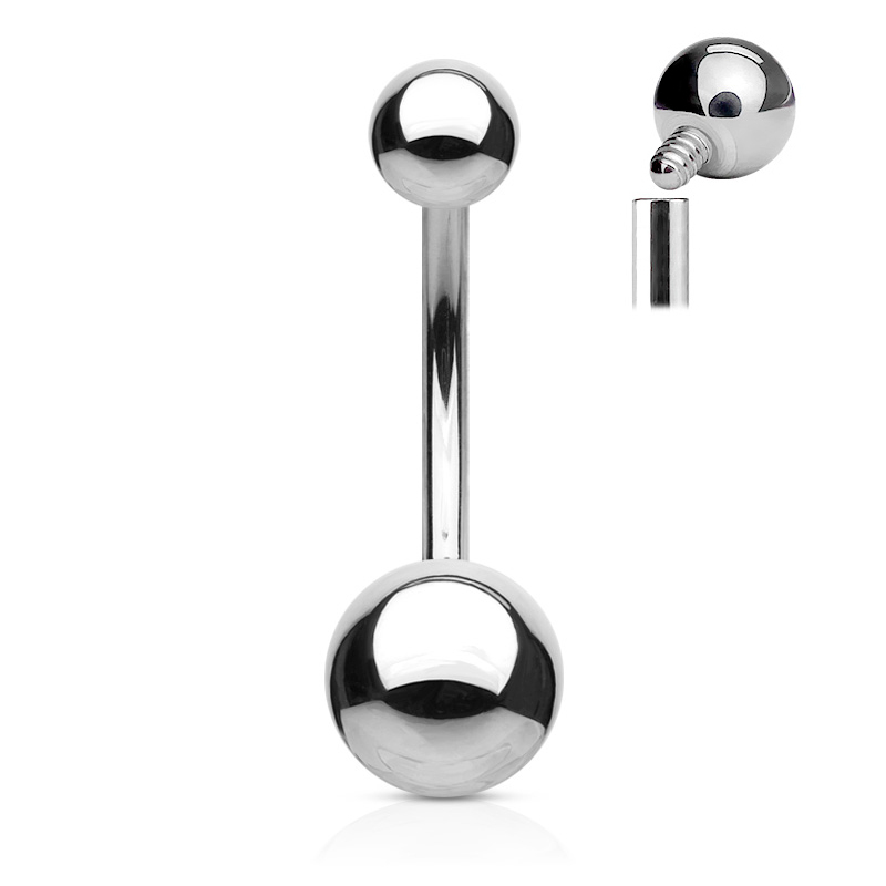 Köldök peircing orvosi acélból, belső menettel