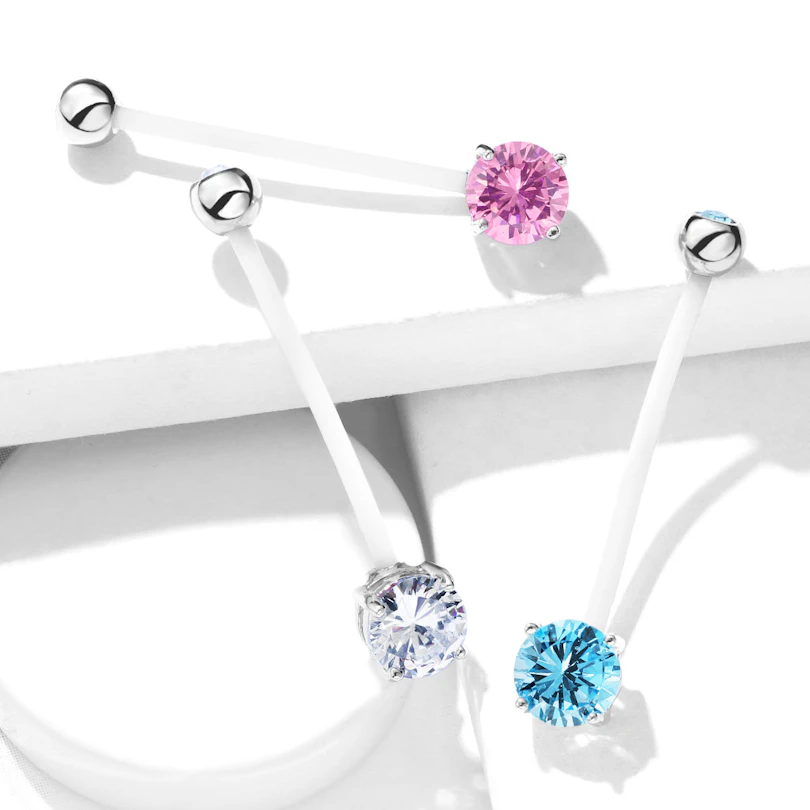 Köldök piercing kismamáknak több színben elérhető kővel