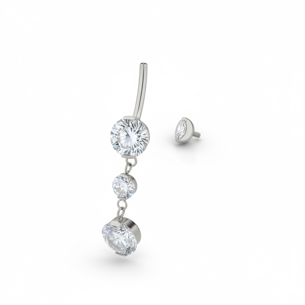 Titán köldökkarika medállal