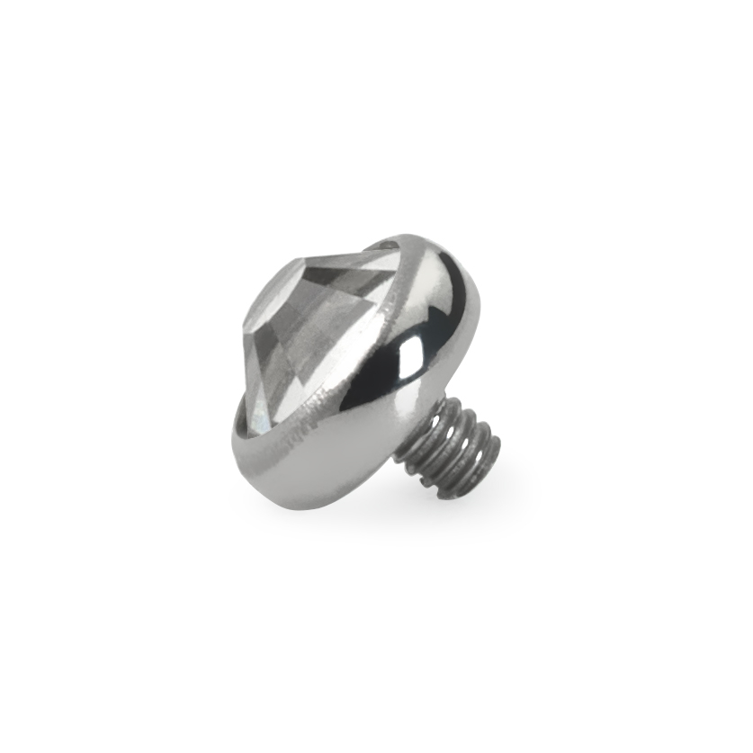 Dermal anchor fej titánból, kővel