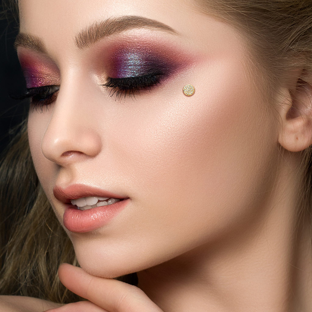 Dermal 14 karátos aranyból csillogó kövecskés kupolával