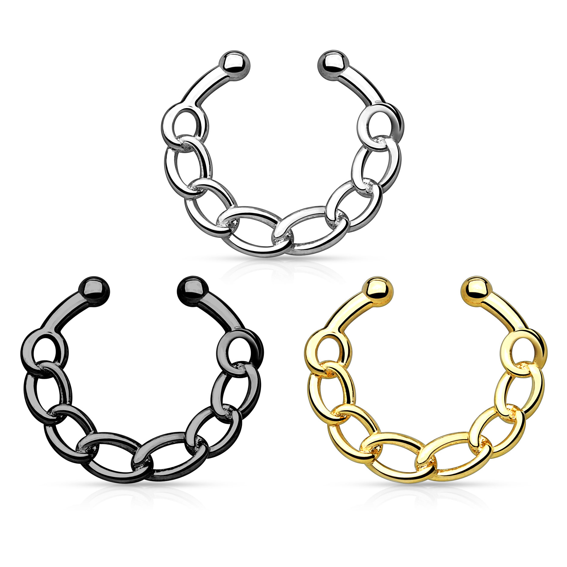 Fake septum piercing lánc díszítéssel