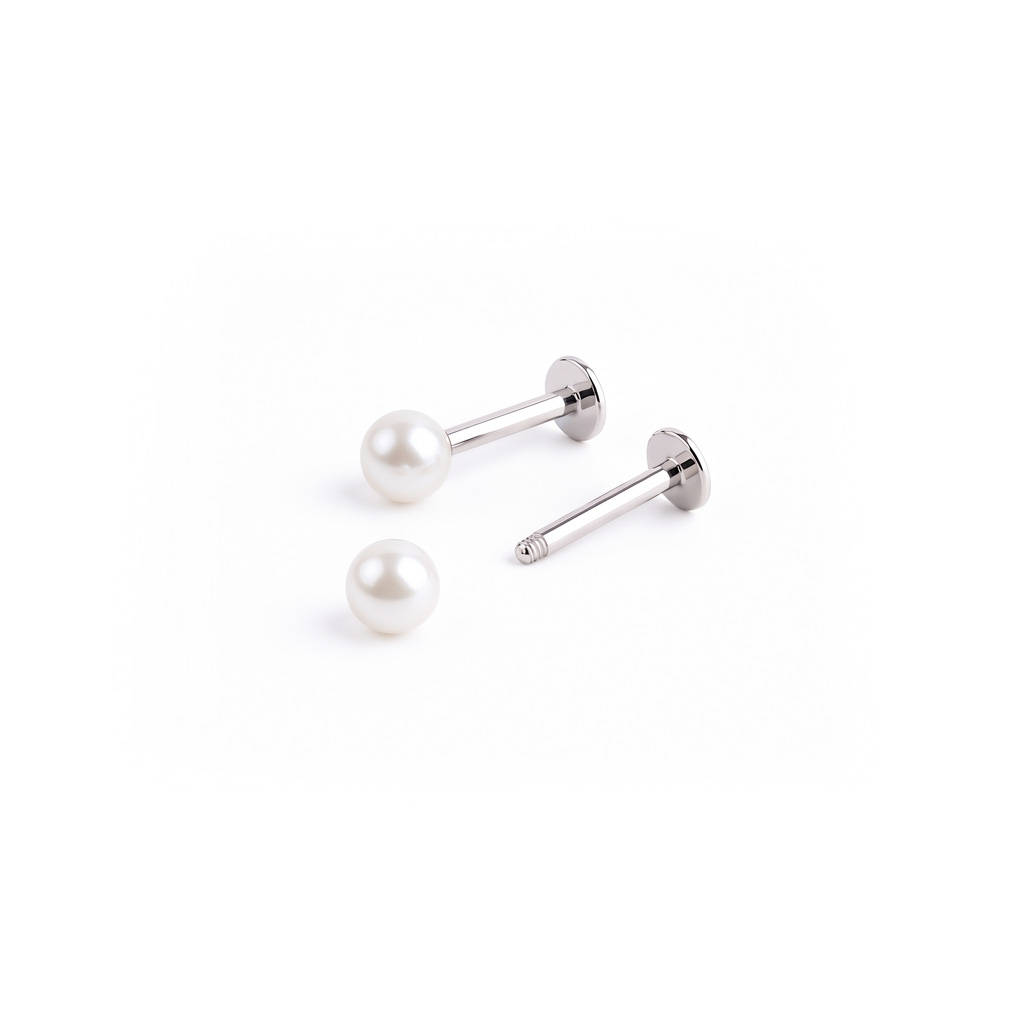 Labret metálfényes golyóval