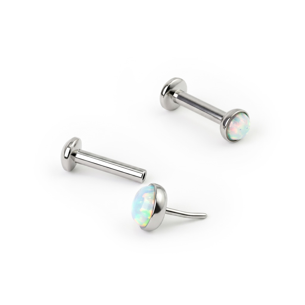 Push-in labret opállal díszítve