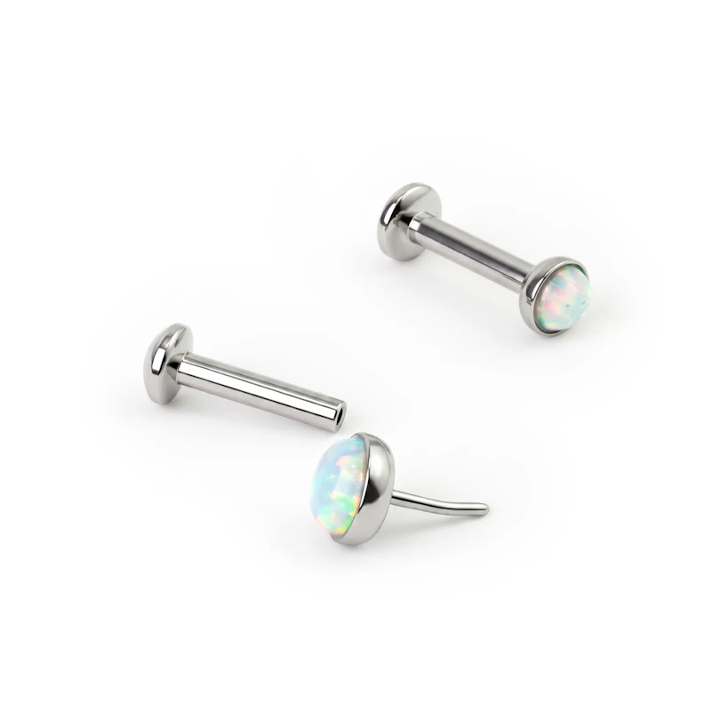 Push-in labret opállal díszítve