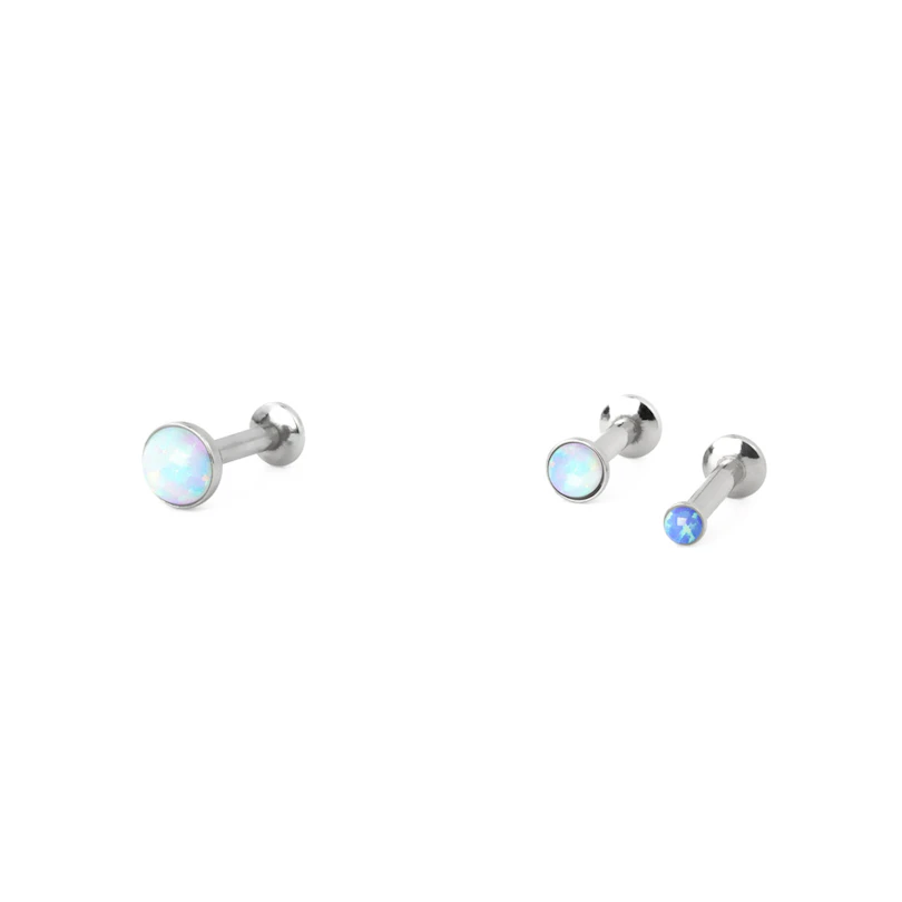 Push-in labret opállal díszítve
