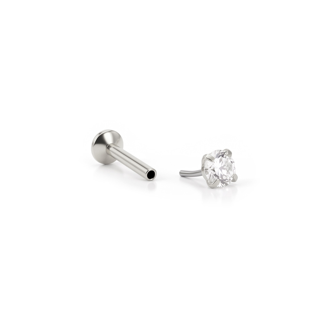 Push-in labret köves felsőrésszel