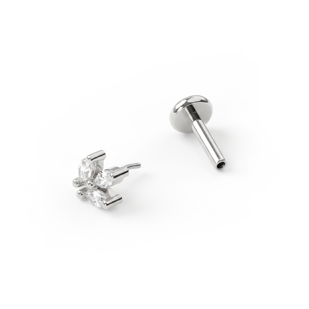 Push-in labret marquise kövekkel