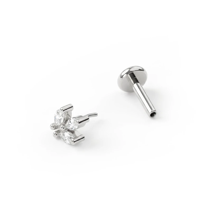 Push-in labret marquise kövekkel