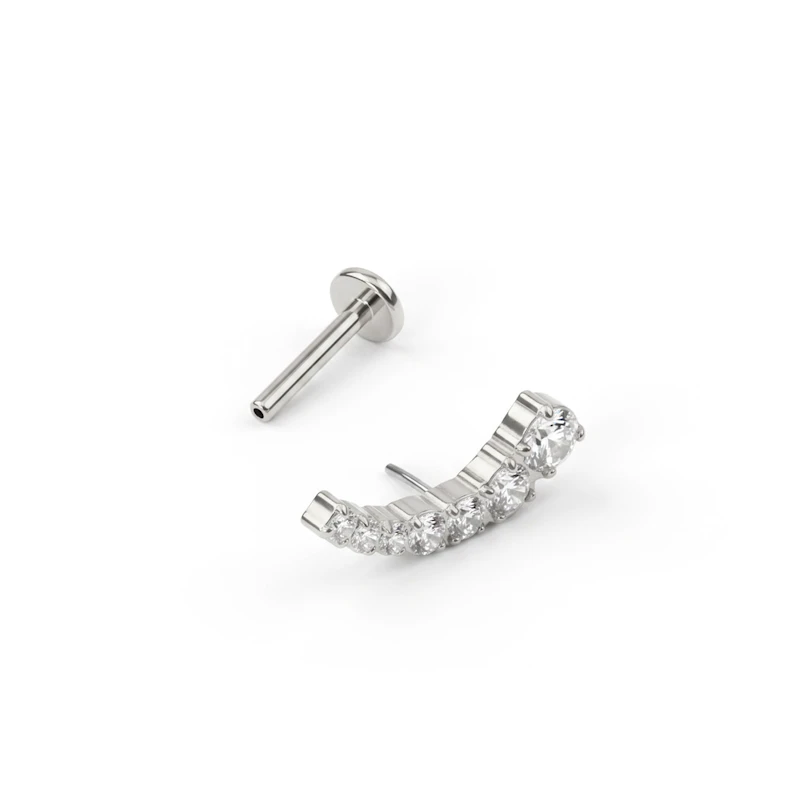 Titán push-in labret ívelt fejjel és kövekkel