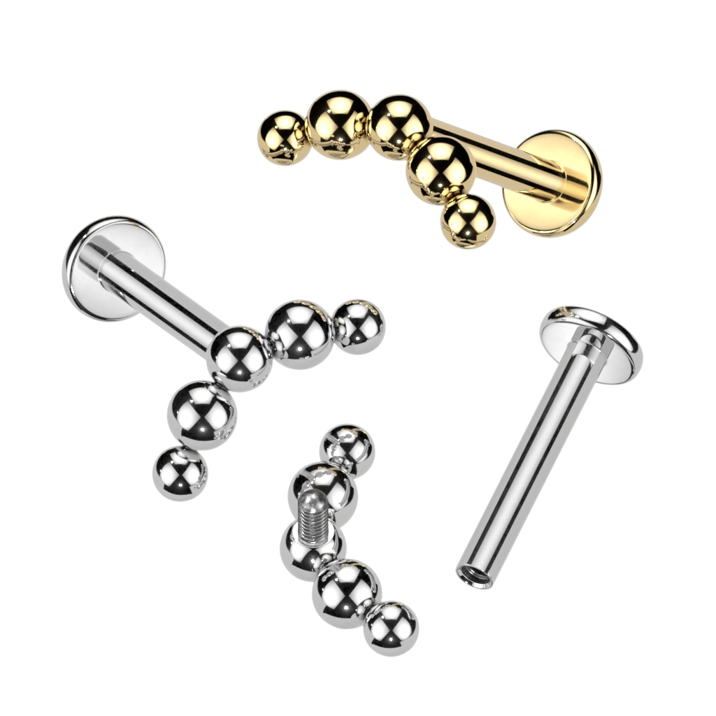 Titán labret dekoratív gyöngysorral