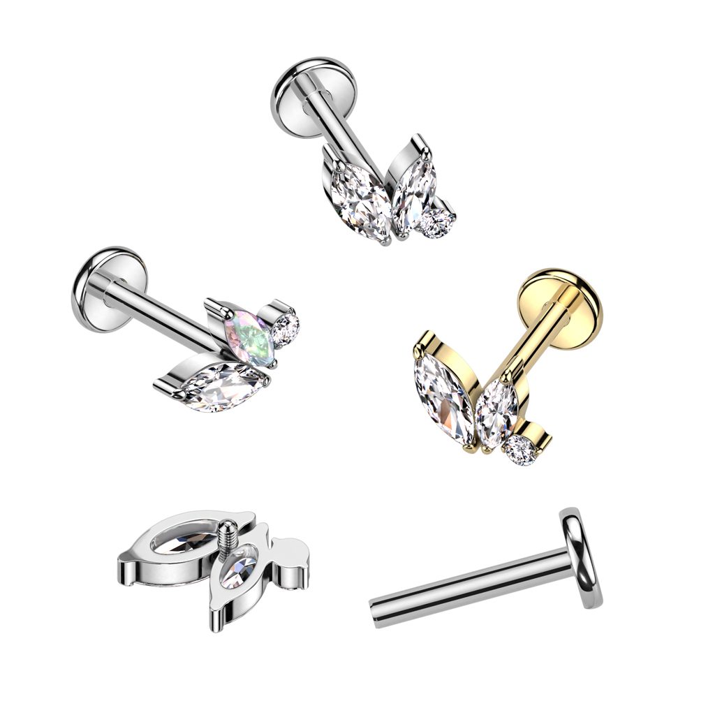 Finom belső menetes labret titánból