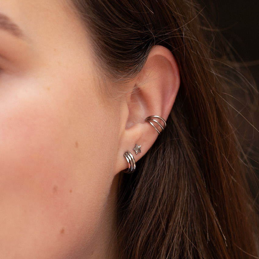Csillagos titán labret textúrált mintával