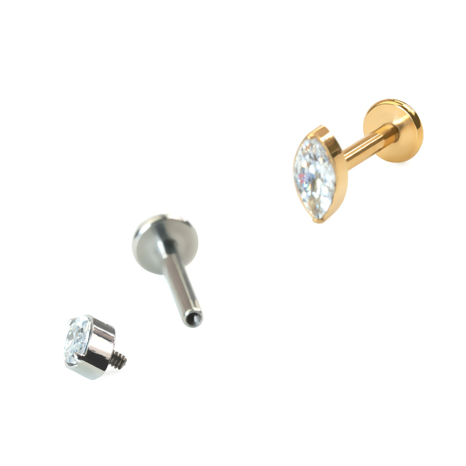 Titán labret marquise kővel