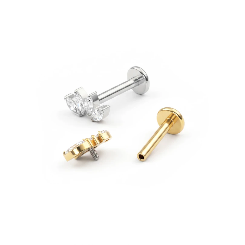 Titán labret négy marquise kővel