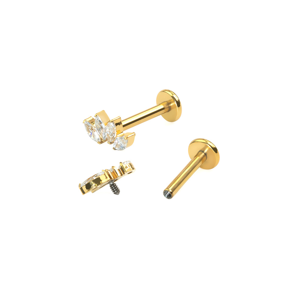 Titán labret négy marquise kővel