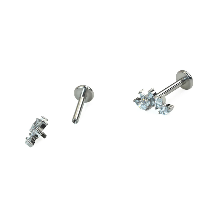 Ívelt titán labret 5 kővel