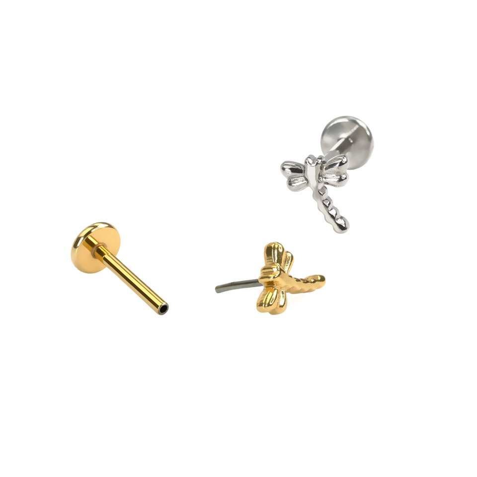 Szitakötő labret titánból