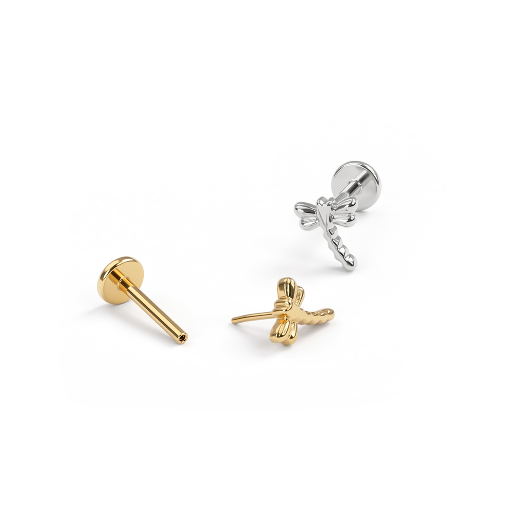 Szitakötő labret titánból