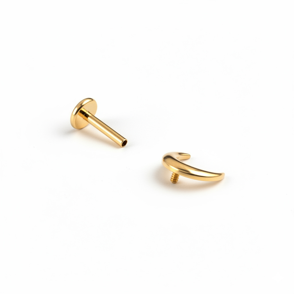 Félhold alakú labret titánból