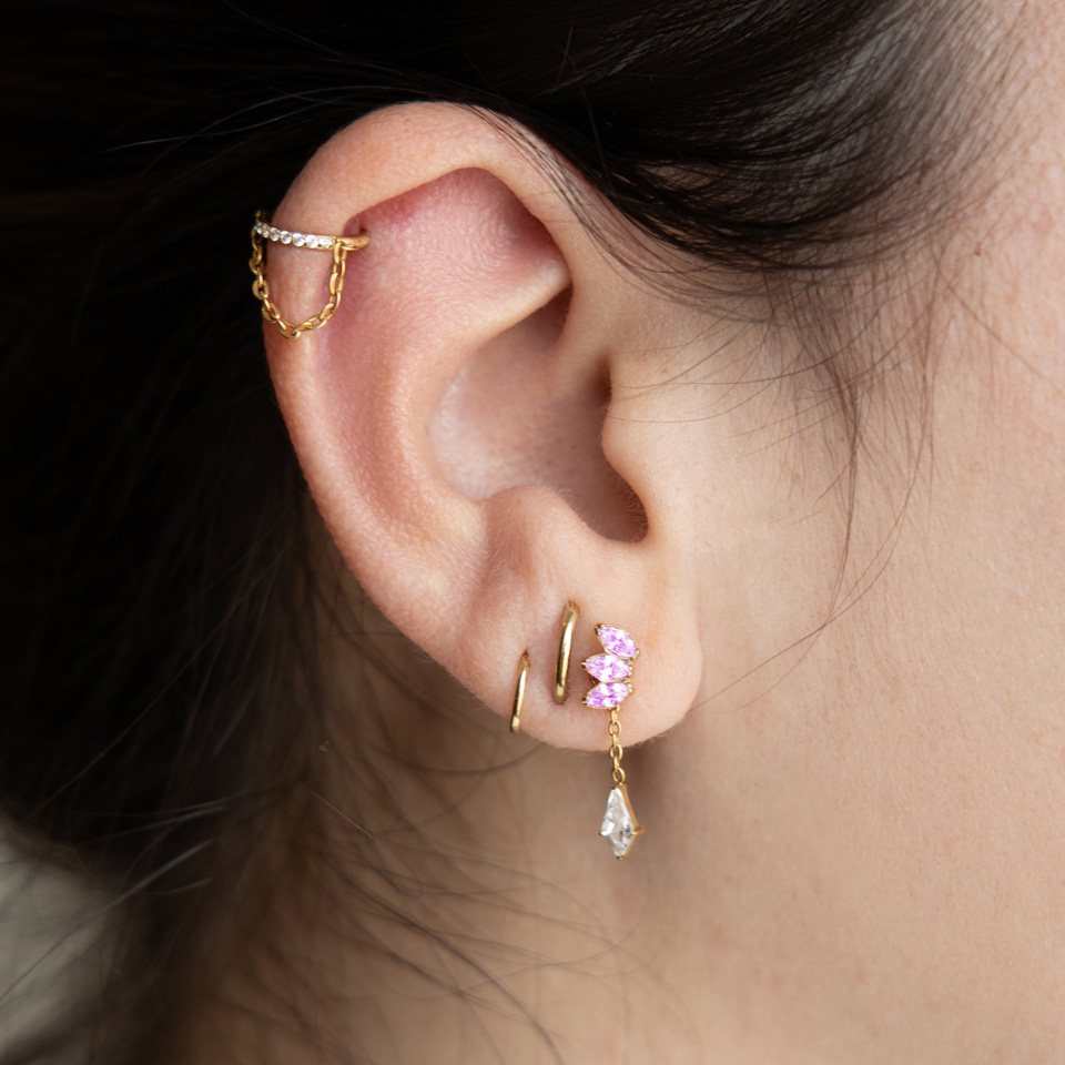 Titán labret három, választható színű kővel