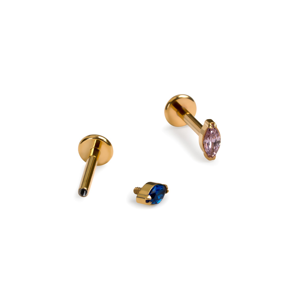 Titán labret választható színű kővel