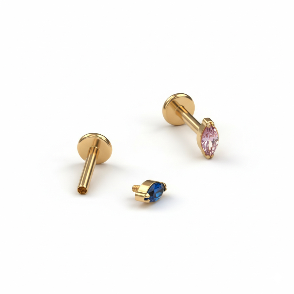 Titán labret választható színű kővel