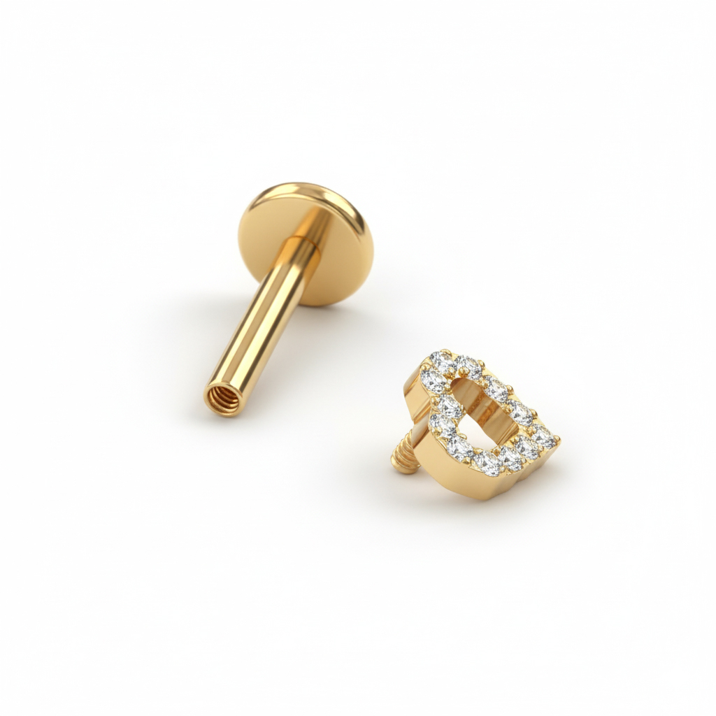 Titán labret kövekkel kirakott szívvel