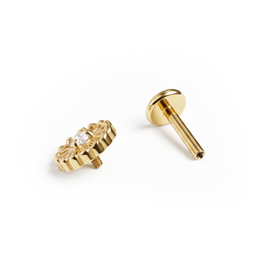 Kifinomult virágos labret titánból
