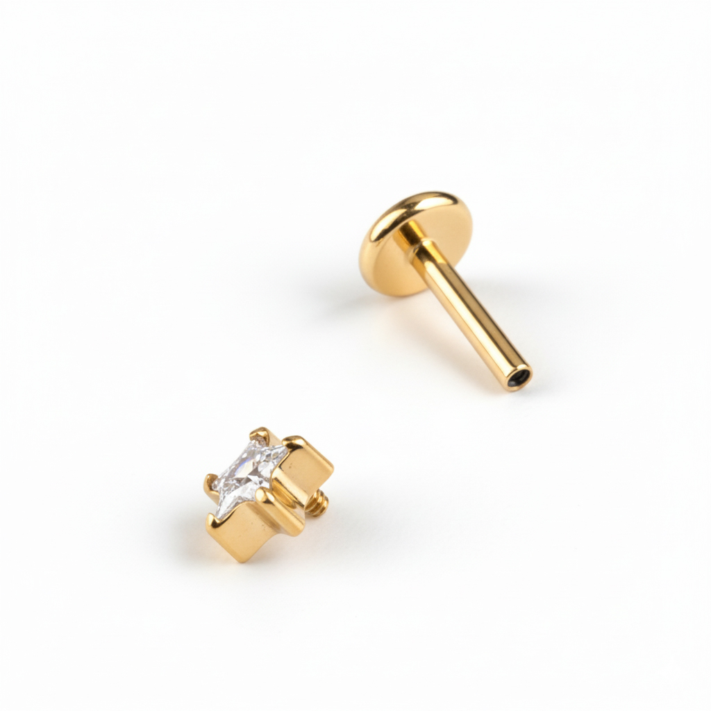 Titán labret csillag alakú kővel