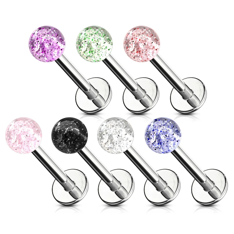 Labret akril golyóval